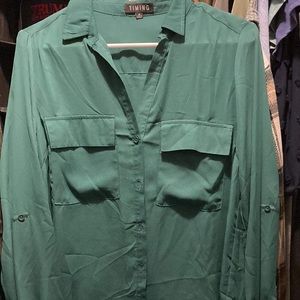 Turquoise Button Down Blouse